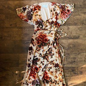 BHLDN Thrive Floral Velvet Burnout Dress